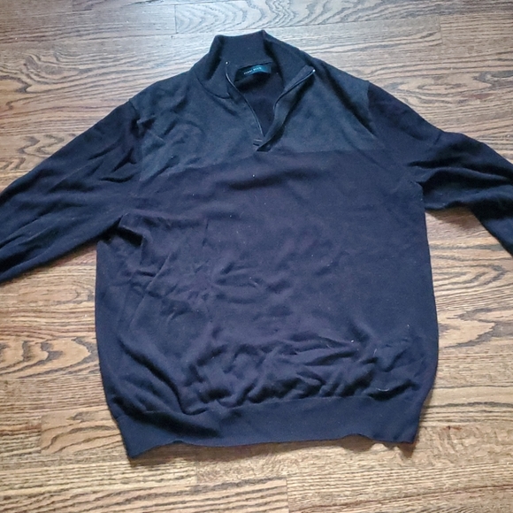 Perry Ellis 1/4 zip black gray large - Picture 2 of 3